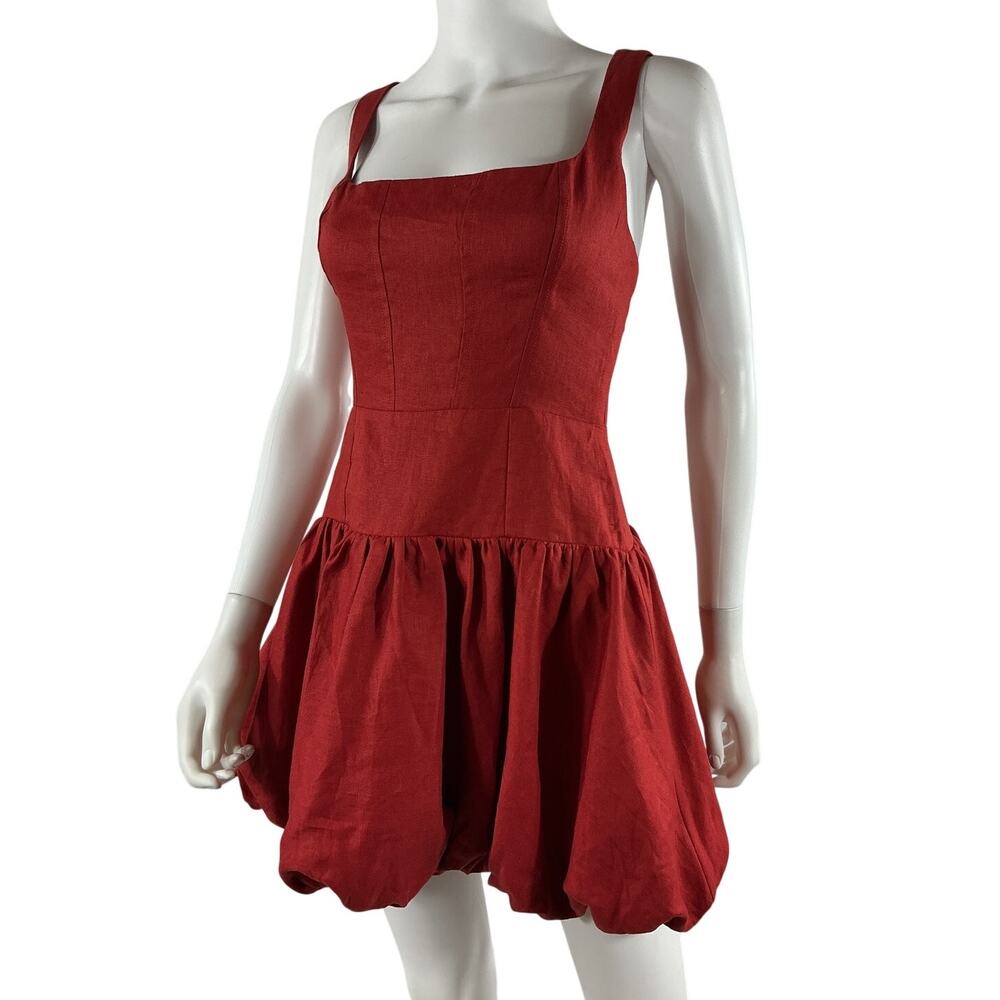Reformation Linen Sundried Tomato Delia Dress Size 2